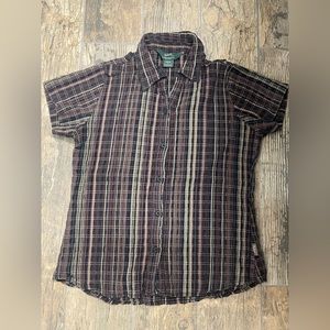 Woolrich, short sleeve, plaid, button down, possibly vintage